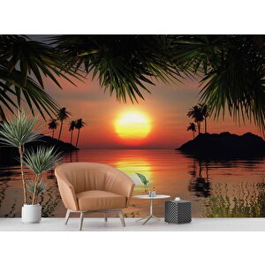 Günbatımı Ve Deniz Manzaralı Duvar Kağıdı - Dkm729075