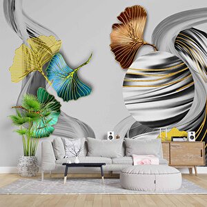 3 Boyutlu Gri Temalı Geometrik Duvar Kağıdı - Dkm806001 100x100 cm