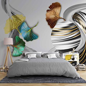 3 Boyutlu Gri Temalı Geometrik Duvar Kağıdı - Dkm806072 325x280 cm