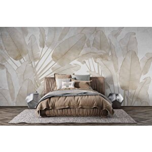 Soft Tropikal Yaprak Desenli Duvar Kağıdı Baskı - Dkm097033