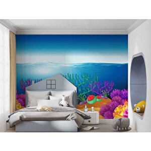 Deniz Altı Temalı Duvar Kağıdı Posteri Baskı - Dkm358039 550x240 cm