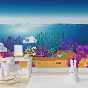 Deniz Altı Temalı Duvar Kağıdı Posteri Baskı - Dkm358001 100x100 cm