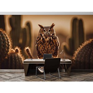 Çöl Ve Baykuş Manzaralı Duvar Kağıdı - Dkm775045