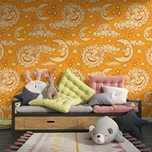 Güneş-ay Çocuk Odası Duvar Kağıdı Baskı - Dkm361126 800x315 cm
