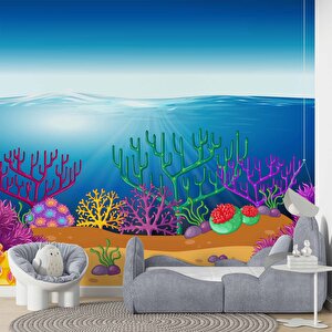 Deniz Altı Temalı Duvar Kağıdı Posteri Baskı - Dkm358047 225x260 cm