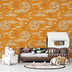 Güneş-ay Çocuk Odası Duvar Kağıdı Baskı - Dkm361021 800x200 cm