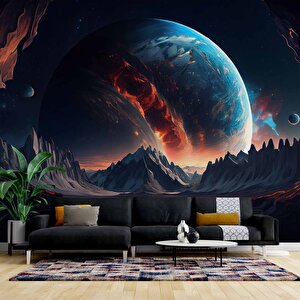 Uzaydan Galaksi Manzarası Duvar Kağıdı - Dkm466120 475x315 cm