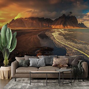 Gündoğumu Deniz Dağ Manzaralı Duvar Kağıdı Baskı - Dkm249121 500x315 cm