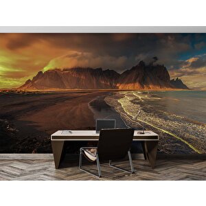 Gündoğumu Deniz Dağ Manzaralı Duvar Kağıdı Baskı - Dkm249028