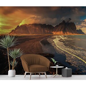 Gündoğumu Deniz Dağ Manzaralı Duvar Kağıdı Baskı - Dkm249028