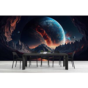 Uzaydan Galaksi Manzarası Duvar Kağıdı - Dkm466001