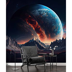 Uzaydan Galaksi Manzarası Duvar Kağıdı - Dkm466001