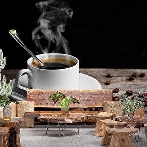 Kahve Fincanı Cafe Duvar Kağıdı Baskı - Dkm289102 550x300 cm