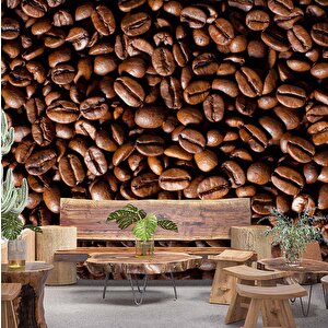 Kahve Çekirdeği Cafe Duvar Kağıdı Baskı - Dkm261033 400x240 cm