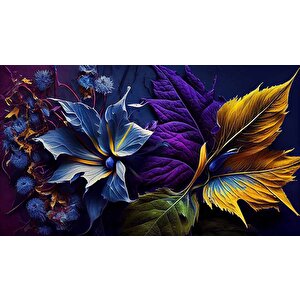 3 Boyutlu Mor Çiçek Temalı Duvar Kağıdı - Dkm994022