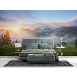 Dağ Bulut Gündoğumu Manzaralı Duvar Kağıdı Baskı - Dkm235001 100x100 cm
