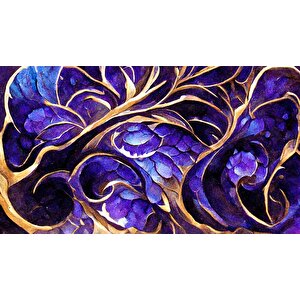 Mor Kristal Desenli Duvar Kağıdı - Dkm840034