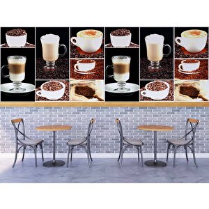 Kahve Çeşitleri Cafe Duvar Kağıdı Baskı - Copydkm295105