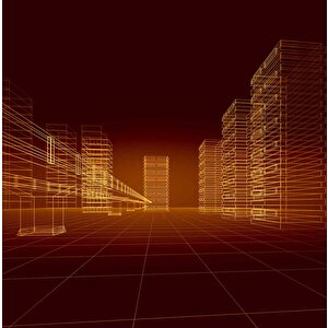 Apartman Çizimi Emlak Ve Gayrimenkul Duvar Kağıdı Baskı - Dkm304114