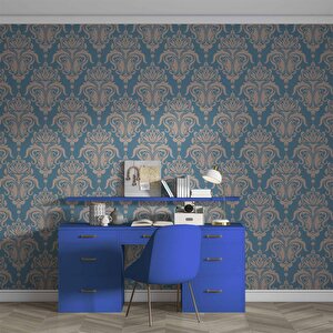 Nostaljik Laciver Altın Desenli Duvar Kağıdı - Dkm702024