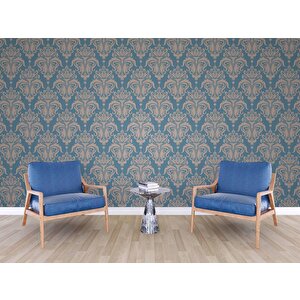 Nostaljik Laciver Altın Desenli Duvar Kağıdı - Dkm702024