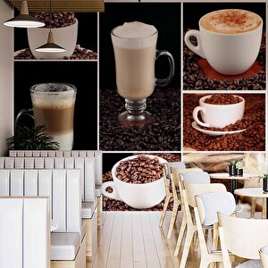 Kahve Çeşitleri Cafe Duvar Kağıdı Baskı - Dkm296026