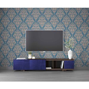 Nostaljik Laciver Altın Desenli Duvar Kağıdı - Dkm702009 325x200 cm