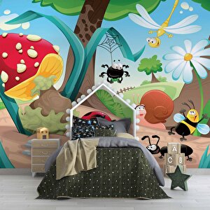 Minik Hayvanlar Çocuk Odası Duvar Kağıdı Baskı - Dkm396089