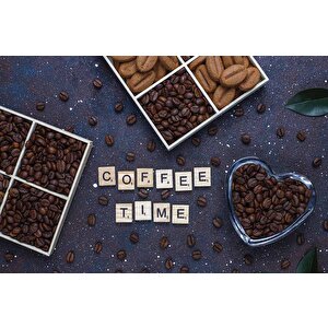 Cafe Kahve Zamanı Duvar Kağıdı Baskı - Dkm256087