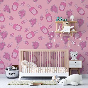 Biberon Ve Emzik Bebek Odası Duvar Kağıdı Baskı - Dkm385033 400x240 cm