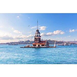 İstanbul Kız Kulesi Manzaralı Duvar Kağıdı - Dkm719020