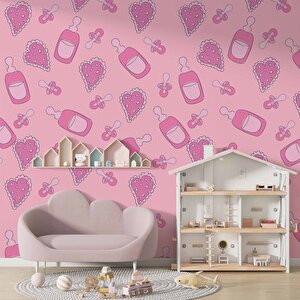 Biberon Ve Emzik Bebek Odası Duvar Kağıdı Baskı - Dkm385080 525x280 cm