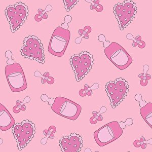 Biberon Ve Emzik Bebek Odası Duvar Kağıdı Baskı - Dkm385080