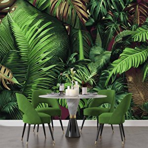 Botanik Bahçe Yaprak Temalı Duvar Kağıdı - Dkm486019