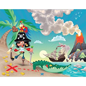 Korsan Adası Çocuk Odası Duvar Kağıdı Baskı - Dkm423112