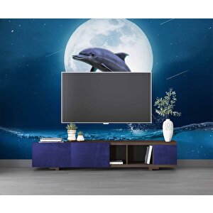 Ay Ve Yunus Manzaralı Duvar Kağıdı - Dkm917066 150x280 cm