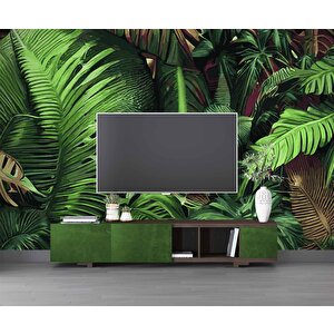 Botanik Bahçe Yaprak Temalı Duvar Kağıdı - Dkm486065 100x280 cm