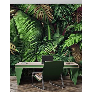 Botanik Bahçe Yaprak Temalı Duvar Kağıdı - Dkm486065