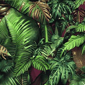 Botanik Bahçe Yaprak Temalı Duvar Kağıdı - Dkm486065