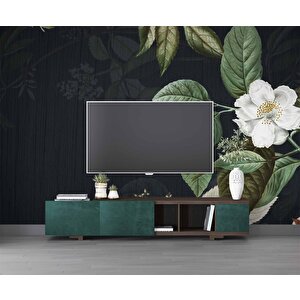 Beyaz Çiçek Ve Yaprak Desenli Duvar Kağıdı Baskı - Dkm561033 400x240 cm