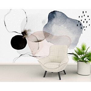 Siyah Sulu Boyama Desenli Duvar Kağıdı - Dkm764065