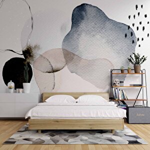 Siyah Sulu Boyama Desenli Duvar Kağıdı - Dkm764111 250x315 cm