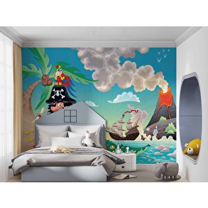Korsan Adası Çocuk Odası Duvar Kağıdı Baskı - Dkm423006 250x200 cm
