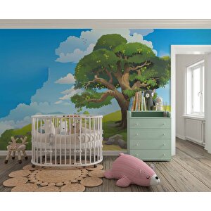 Büyük Ağaç Çocuk Odası Duvar Kağıdı Baskı - Dkm431123