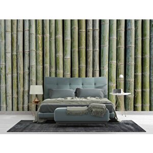 3 Boyutlu Bambu Duvar Temalı Duvar Kağıdı - Dkm649033 400x240 cm