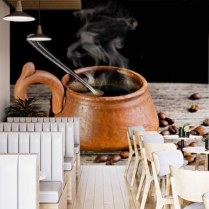 Fincanda Kahve Cafe Duvar Kağıdı Baskı - Dkb281056 450x260 cm