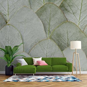 Büyük Yaprak Desenli Duvar Kağıdı - Dkm476036 475x240 cm