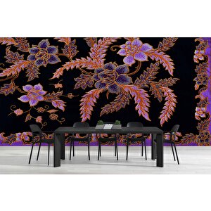 Pembe Çiçek Dokuma Desenli Duvar Kağıdı - Dkm843127