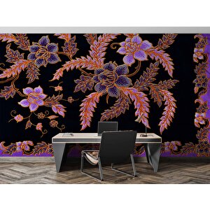 Pembe Çiçek Dokuma Desenli Duvar Kağıdı - Dkm843054