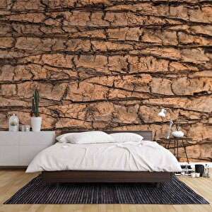 3 Boyutlu Ağaç Kabuğu Temalı Duvar Kağıdı Baskı - Dkm610005 225x200 cm
